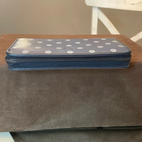 Loewe blue and white polka dot zip around wallet *WITH BOX* - Picture 6 of 15
